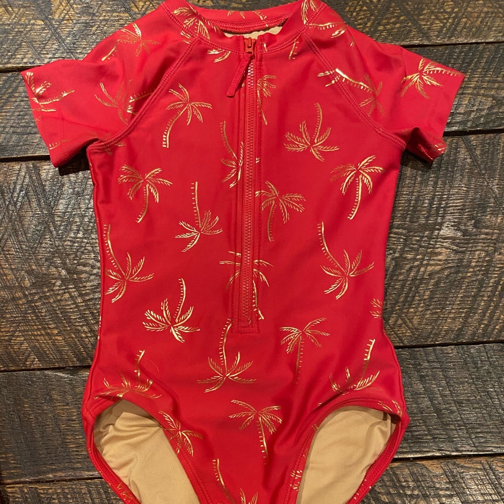Girls Short sleeve rash guard bathing suit